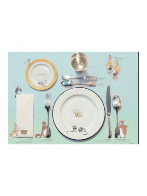 set de table bleu